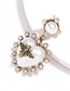 Fashion White Love Imitation Pearl And Diamond Bee Earrings