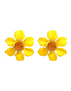 Fashion Yellow Alloy Oil Drop Diamond Earrings