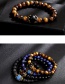 Fashion Black Matte Bracelet Agate Crown High Elastic Alloy Men's Bracelet