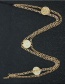 Fashion Round Gold Round Embossed Gold-plated Chuck Chain