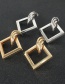 Fashion Silver Hollow Geometric Square Alloy Earrings