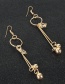 Fashion Golden Diamond-shaped Five-pointed Star Tassel Geometric Round Alloy Earrings
