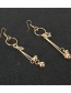 Fashion Golden Diamond-shaped Five-pointed Star Tassel Geometric Round Alloy Earrings