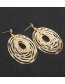 Fashion Golden Geometric Cutout Mesh Alloy Earrings