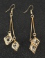 Fashion Golden Alloy Diamond Long Geometric Earrings