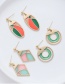 Fashion Color Mixing Geometric Contrast Stitching Oil Drop Hollow Alloy Earrings