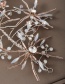 Fashion White Flower Handmade Beaded Crystal Alloy Hair Band
