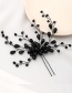 Fashion Black Handmade Resin Flower Branch U-shaped Hairpin