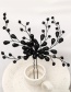 Fashion Black Handmade Resin Flower Branch U-shaped Hairpin