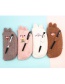 Fashion Brown Teddy Cashmere Bear Embroidered Pencil Case