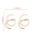 Fashion Golden Pearl Geometric Alloy Hollow Earrings