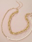 Fashion Golden Resin Love Pearl Alloy Multilayer Necklace