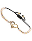 Fashion Openwork Color Bead Chain Micro-set Zircon Love Letter Hollow Woven Bracelet