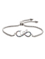 Fashion Figure Eight Stainless Steel Chain Diamond-set Geometric Letters Adjustable Bracelet