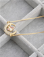 Fashion Round Micro-set Zircon Moon Bee Ring Hanging Necklace