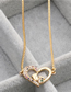 Fashion Love E White Gold Copper Micro-set Color Zirconium Love Round Geometric Necklace