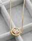 Fashion Love E White Gold Copper Micro-set Color Zirconium Love Round Geometric Necklace