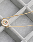 Fashion Love Ecg Golden Copper Micro-set Zircon Love Round Necklace