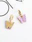 Fashion Pink Alloy Resin Butterfly Earrings