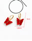 Fashion Red Alloy Resin Butterfly Earrings