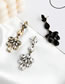 Fashion Black Alloy Diamond Stud Earrings