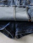 Fashion Denim Blue Washed Denim Split Skirt