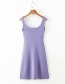 Fashion Purple Sleeveless Knitted Dress