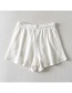 Fashion Blue Gray Flag Embroidered Lace-up Straight Shorts