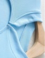 Fashion Blue Cutout Short Sleeve Slim Dress