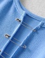 Fashion Light Gray Pin Slim Cardigan Vest Top