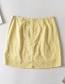 Fashion Yellow Checked Slit Skirt