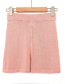 Fashion Pink Knitted Wide Band Straight Pants
