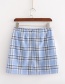Fashion Blue Checked Printed Skirt