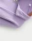 Fashion Purple Zipper Stitching Drawstring Pullover Sweater