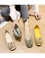 Fashion Beige Square Buckle Shallow Mouth Flat Shoes With Metal Buckle  Artificial Pu