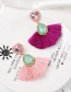Fashion Pink Love Drop Tassel Earrings With Alloy Diamonds