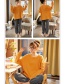 Fashion Yellow Cropped Trousers Wear Cotton Long-sleeved Pajamas Suits  Cotton