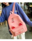 Fashion Pink Cat Print Contrast Color Shoulder Bag