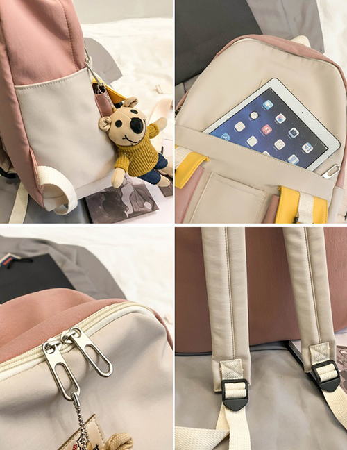 Fashion Blue Without Pendant Canvas Stitching Contrast Color Buckle Diagonal Cross Chest Bag Backpack