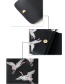 Fashion Black Fairy Crane Embroidered Flap Shoulder Crossbody Bag