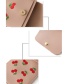 Fashion Pink Mobile Phone Bag With Adjustable Shoulder Strap And Cherry Embroidery