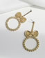 Fashion Silver Alloy Studded Bow Round Stud Earrings