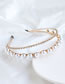Fashion Golden Alloy Diamond Double-pearl Headband