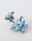 Fashion Blue Geometric Butterfly Micro-set Rhinestone Alloy Navel Nail