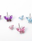 Fashion Purple Geometric Butterfly Micro-set Rhinestone Alloy Navel Nail