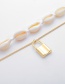 Fashion Golden Handmade Shell Lock Double-layer Alloy Necklace