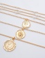 Fashion Golden Portrait Relief Imitation Pearl Tassel Chain Necklace