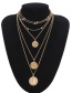Fashion Golden Portrait Relief Imitation Pearl Tassel Chain Necklace