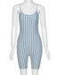 Fashion Blue Striped Jumpsuit With Suspenders