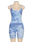 Fashion Blue Printed Jumpsuit With Suspenders